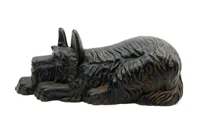 Black Terrier Scottie Dog Cast Iron Door Stop 11” - Picture 1 of 10