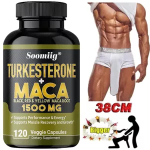 Turkesterone + Maca Capsules - Supports Muscle Growth And Improves Performance - Picture 1 of 7