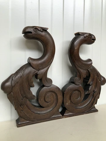 Nice Pair of Strange Creatures Carved in wood Cover