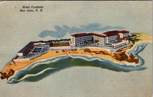 SAN JUAN PUERTO RICO HOTEL CONDADO VINTAGE LINEN POSTCARDS - Picture 1 of 2
