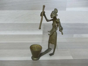 Antike afrikanische Kunst-Stück aus Bronze, Handarbeit H12cm - Bild 1 von 7