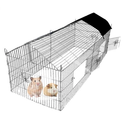1.8m Pet Rabbit Run Play Pen Guinea Pig Playpen Chicken Puppy Cage Hutch UKDC..