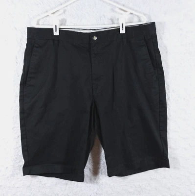 Volcom Shorts Mens 36 Black 10.5" Inseam Corpo Class Chino Flat Front Skate Y2K - Image 1 of 4