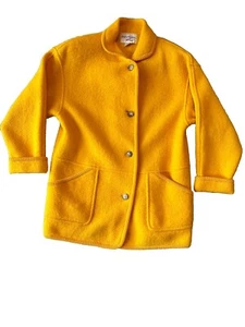 Vintage Evan Picone Sport Petities Women's Size Small 100% Wool Coat Yellow - Picture 1 of 12