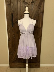 Women’s Dress Large Junior Light Purple STRING-TIE STRAP Built In Bra - Picture 1 of 10