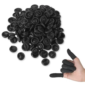 Lauwell 400 Pcs Disposable Latex Finger Cots Protective 2.4 x 0.8 inch, Black  - Picture 1 of 6