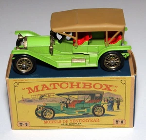 1960's MATCHBOX MOYY, MODELS OF YESTERYEAR Y-9 "1912 SIMPLEX" EXC ORIGINAL BOX! - Picture 1 of 3