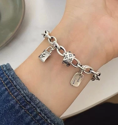 Edles BETTEL ARMBAND 925 SILBER Charm Zirkonia ARMKETTE Armreif ANHÄNGER Bead - Bild 1 von 4