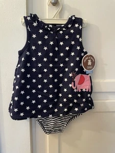 Carter's 4th of July Patriotic Stars & Stripes Baby 1-Piece Outfit Sz 24 Mo NWT - Picture 1 of 3