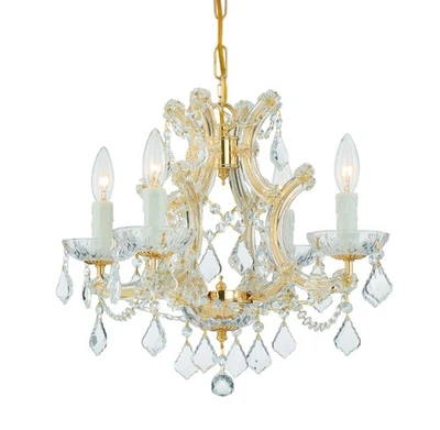 Crystorama Lighting Group 4474-CL-MWP Maria Theresa 4 лампы 17 дюймов Вт - золотистые - Изображение 1 из 4