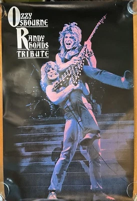 Vintage OZZY OSBOURNE Randy Rhoads Tribute Music Poster No Tape/ Pins Sabbath - Image 1 of 4