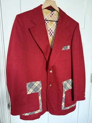1970’s Sportsman Knits Richman Brothers 42L Red Vtg Blazer - Image 1 of 4