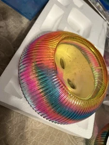 Discounted Colorful Bowl Handmade Psychedelic Beautiful Colors Some Flaws - Picture 1 of 2