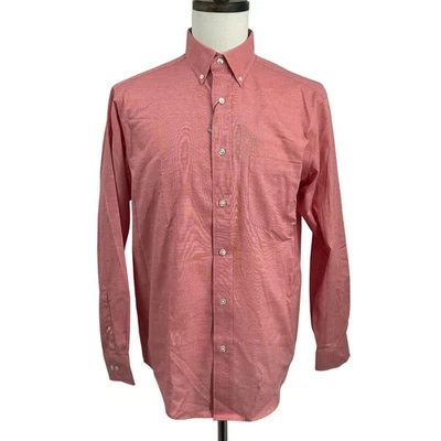 Roundtree & Yorke Travel Smart Mens XL Shirt Red Gingham Long Sleeve Button Down - Image 1 of 4