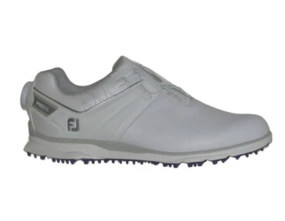 NUEVO FootJoy Pro SL BOA Zapatos de Golf Impermeables Sin Tacos para Mujer Talla 9 M Blanco/Púrpura Foto 1 de 4