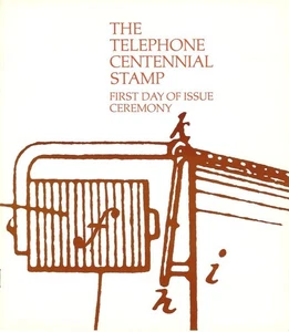 #1683 First Day Ceremony Program 13c Telephone Centennial - Picture 1 of 2