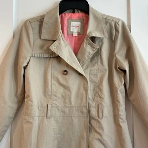 Cat Jack Girls STYLISH Trench Coat Rain Jacket XL 14 16 Travel Brown Tan Lined - Picture 1 of 8