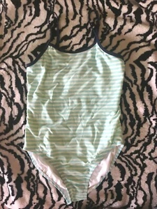 Old Navy pretty 1 piece swimwear kid girl size M((8) blue white blue navy stripe - Picture 1 of 6