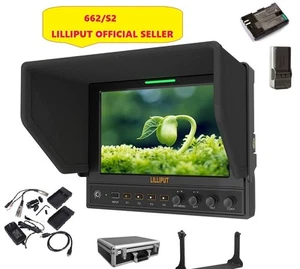Lilliput 7" 662/S IPS 3G-SDI SDi/HDMI Cross Conversion + LP-E6 Akku + Koffer - Bild 1 von 4