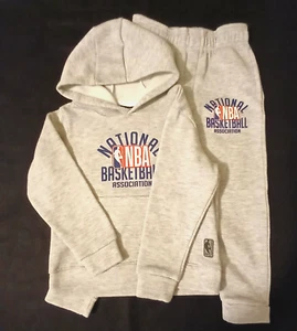 Authentic NBA Boys 2 pc Grey Warmup Suit with Hood Size 5/6 - Picture 1 of 10