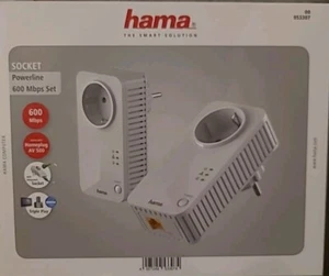 Hama Powerline Set LAN Extender 600Mbps 300m Netzwerk Adapter Internet Steckdose - Bild 1 von 1