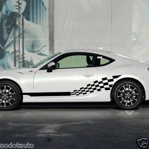 Car Decals Racing Stripe Grids flags 85'' For 86 VITZ Vios Vinyl stickers ZC1066 - Bild 1 von 5