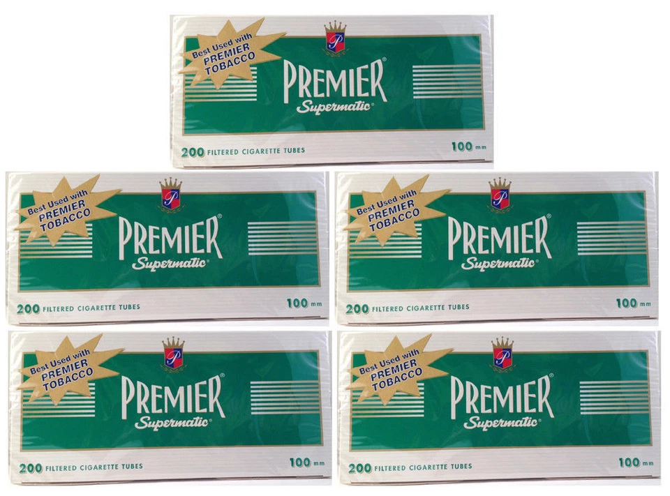 Premier Supermatic 100s 100mm Menthol Cigarette Filter Tubes 5 Boxes - 3133-5 - Image 1 of 1