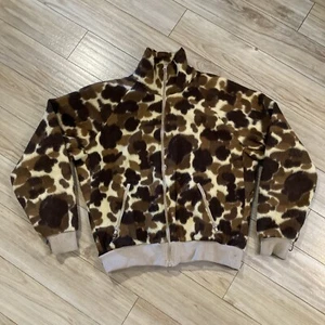 VTG Columbia Sportswear Duck Camo Fleece Jacket Mens Sz L Radial Sleeve USA Made - Picture 1 of 9