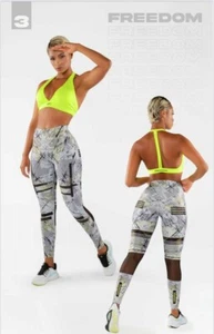Women's Workout Set 2 Piece Yoga Fitness Sportswear Legging Crop Top Gym Clothes - Picture 1 of 2