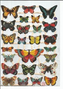 German Embossed SILVER GLITTER Scrap Die Cut - Bold Colored Butterfly EF7324G - Picture 1 of 1