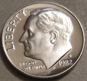 SELLING AS SHOWN - 1982 S PROOF ROOSEVELT DIME *** NICKEL CLAD COPPER *** 261 - Picture 1 of 6