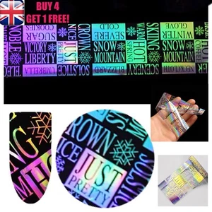 Holographic Nail Art Foil HOT Letters subtitles Starry Transfer Stickers >>8<< - Picture 1 of 5