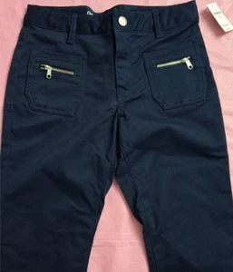 Gap Kids Girls Skinny Ankle Navy Blue Pants Size 12 Regular Exposed Zip Front - Picture 1 of 17