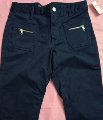 Pantalones Gap Niños Niñas Ajustados al Tobillo Azul Marino Talla 12 Regular Expuesto Cremallera Frontal Foto 1 de 4