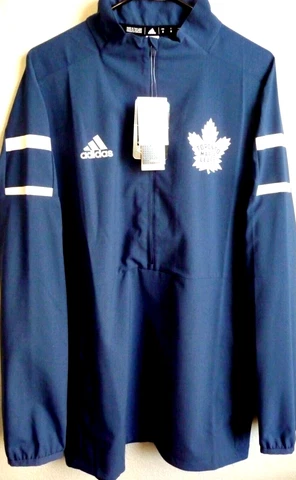 Men's Toronto Maple Leafs Hockey Game Mode 1/2-Zip Pullover Shirt M NWT FL6524 Cover