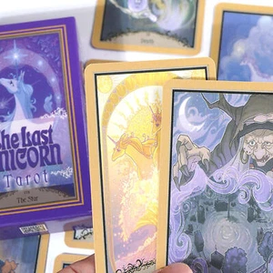 Rare Tarot The Last Unicorn Cartoon Movie Pocket Deck Cards Retro Oracle Fan New - Picture 1 of 12