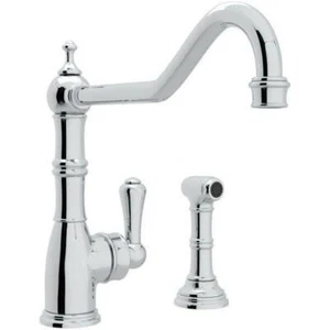 Rohl Perrin & Rowe U.4747APC-2 Polished Chrome Single Lever Kitchen Faucet w/Sid - Picture 1 of 3