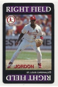 1996 Team Out! Baseball Game Card - Brian Jordan - St. Louis Cardinals