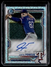 2021 Bowman Chrome Prospect Autographs Mojo Refractor Justin Foscue Auto Texas