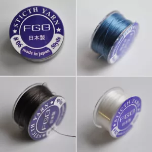 Ø 0,1 mm Hilo japonés Hilo de perlas Poliéster para Rocailles Cuentas pequeñas - Imagen 1 de 5