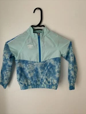 UMBRO Size: YOUTH XS (4/5) 1/2 ZIP WINDBREAKER JACKET PULL OVER light blue - Image 1 of 4