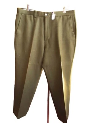 Pantalones Cabelas vintage para hombre 36x29 AJUSTADOS AÑOS 80 VERDE TIRANTES BOTÓN GABARDINA EE. UU. Foto 1 de 4