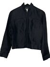 Esprit Women’s Silk Zip Up Jacket 100% Silk Black Mock Neck Size Small