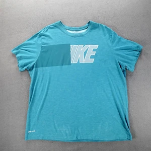 Nike Tee Dri Fit T Shirt Uomo Taglia 2XL Logo Spell Out Verde Manica Corta - Foto 1 di 16