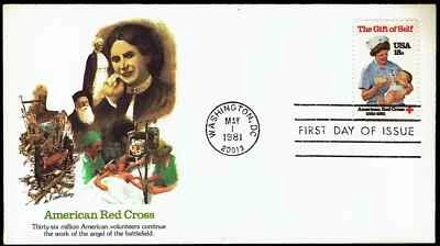 US 1910 American Red Cross 18c FDC May 1, 1981 Washington D.C. Fleetwood F1910-2 - Image 1 of 2