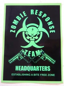 HALLOWEEN HORRORFILM PROP ZOMBIE RESPONSE TEAM SCHILD AUFKLEBER/AUFKLEBER - Bild 1 von 1