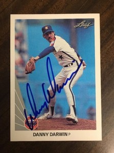 DANNY DARWIN 1990 LEAF AUTOGRAPHED SIGNED AUTO BASEBALL CARD ASTROS 346