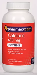 Pharmacy Care Calcium 120 tablets supplement CAL-600 bone strength osteoporosis - Picture 1 of 1