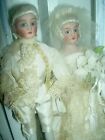 Antique German Bisque Simon Halbig 1160 Dollhouse Bride & Groom Dolls -Free Ship