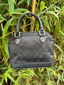 Genuine vintage LOUIS VUITTON Black Mini Alma Satin bag purse - Picture 1 of 24
